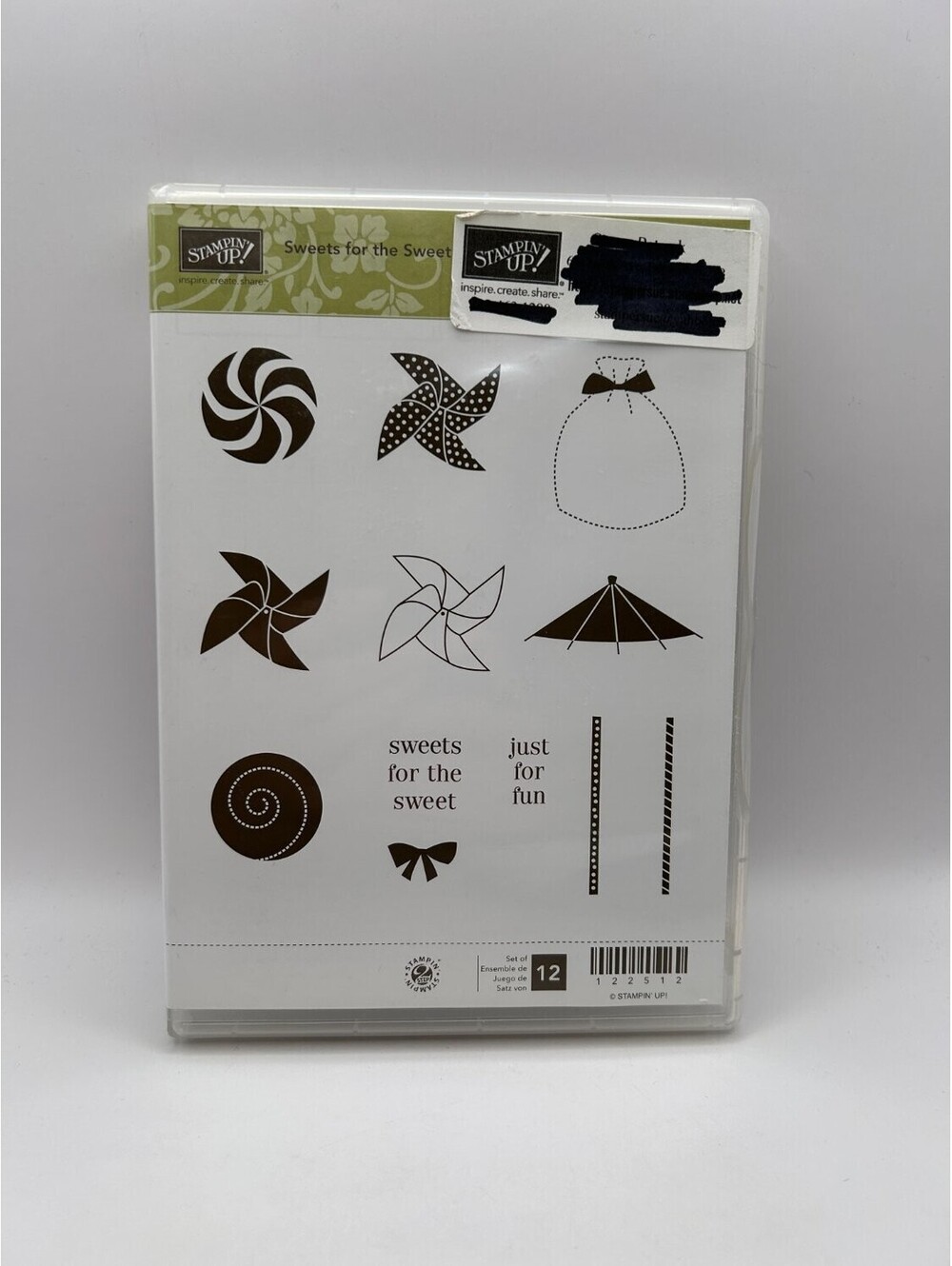 Stampin' Up! Sweets for the Sweet Cling Stamp Set 12pc Candy Pinwheels #122512